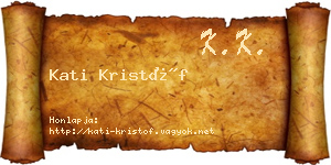 Kati Kristóf névjegykártya
